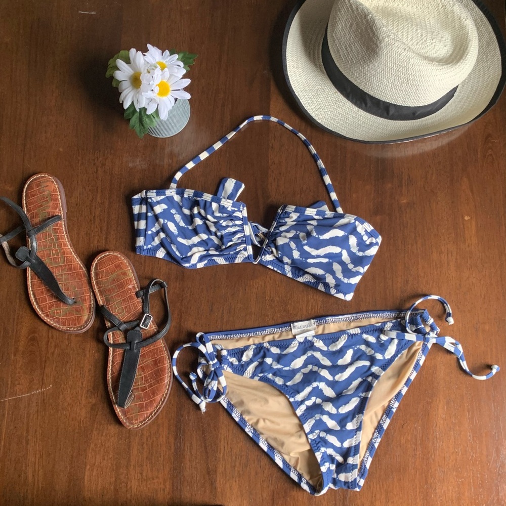 Madewell Blue & White Bikini Size Small